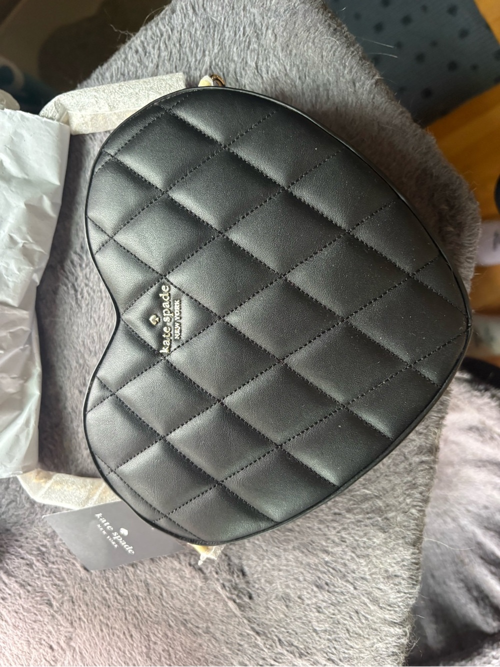 kate spade Black Quilted Heart Crossbody Bag